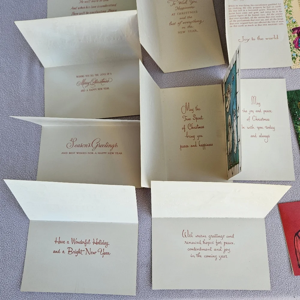 Famous Artists Studios VTG Christmas Card Set of 17 Holiday Religious Church
